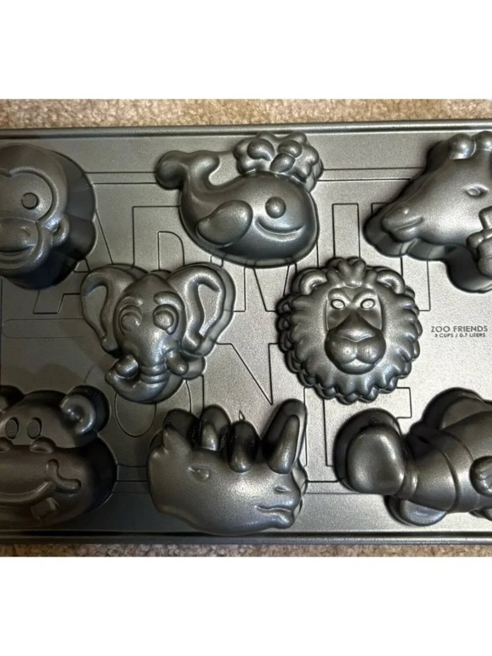Nordic Ware Zoo Friends Cake Pan Monkey Hippo Lion Elephant Whale Giraffe Fish
